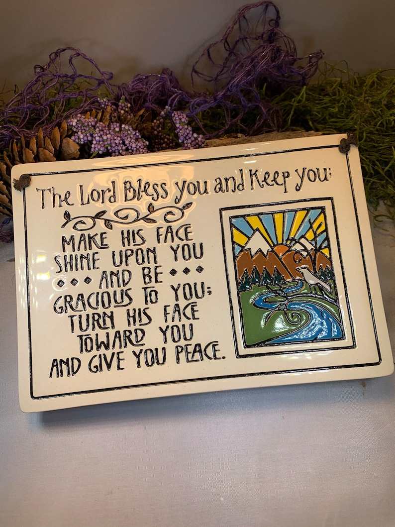 Christian Blessing Wall Art Prayer Gift Ceramic Wall Plaque Etsy