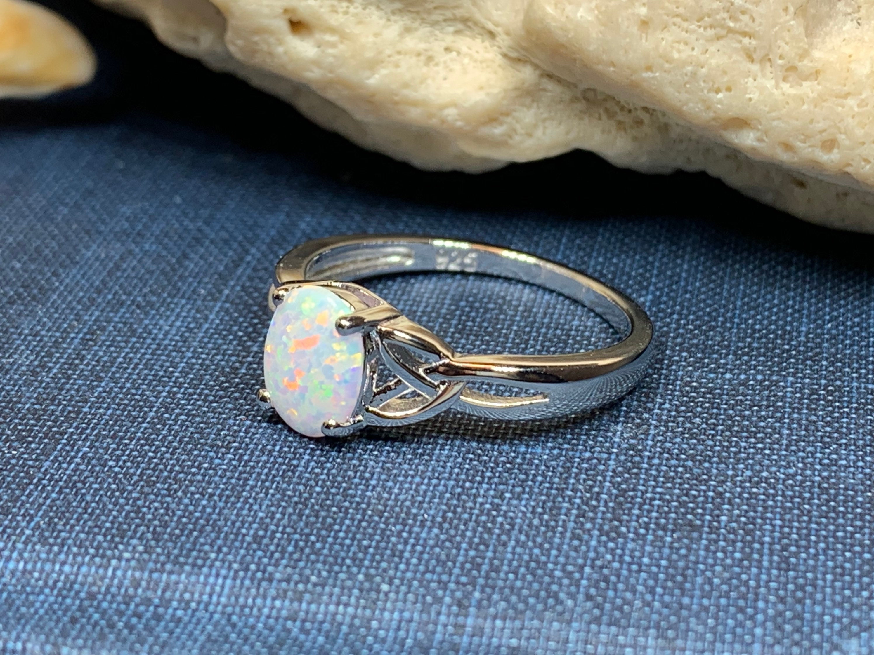 Scottish Mist Celtic Ring, Celtic Jewelry, Scotland Jewelry, Opal