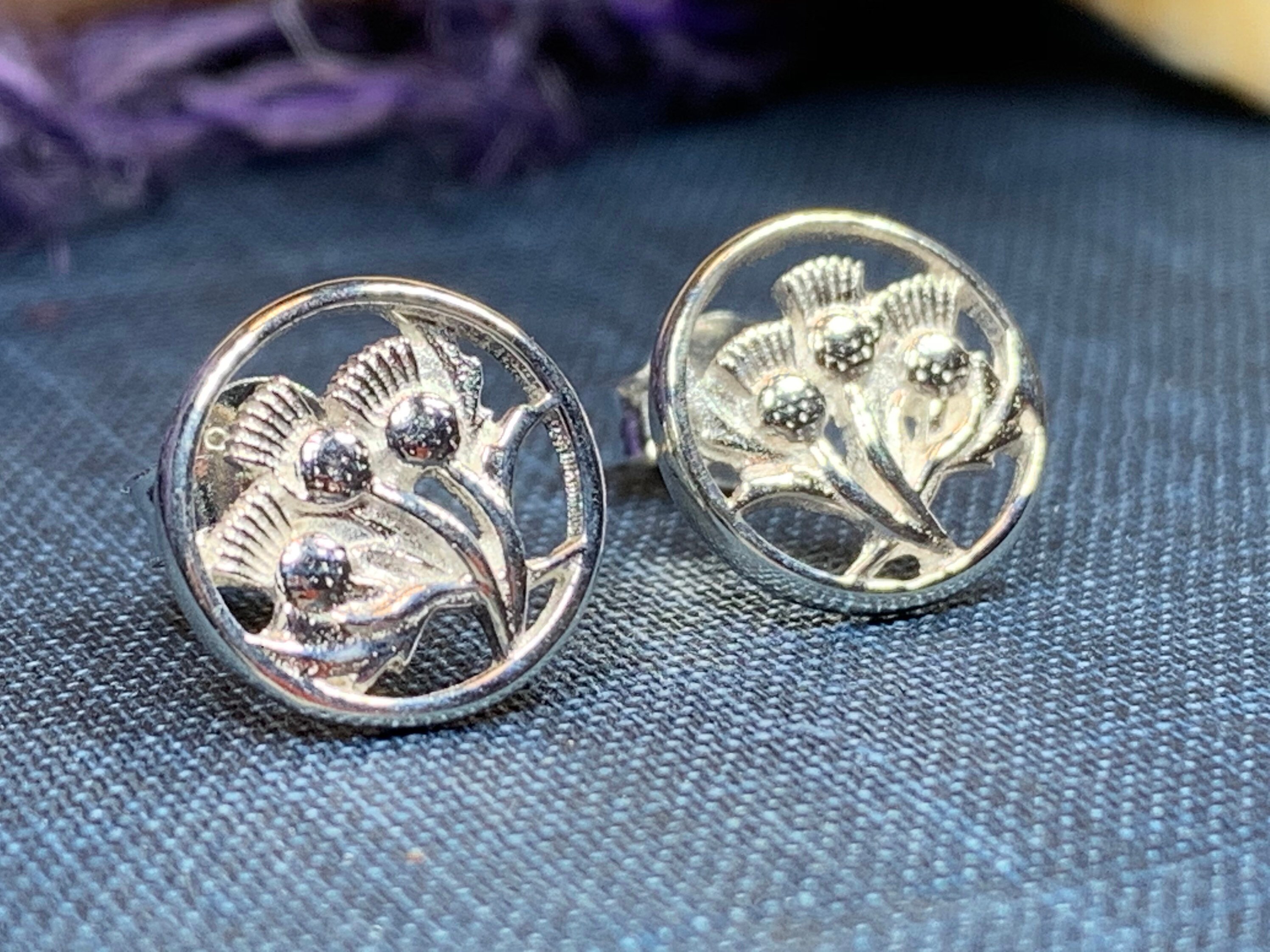 Thistle Earrings, Celtic Earrings, Scotland Jewelry, Outlander Jewelry