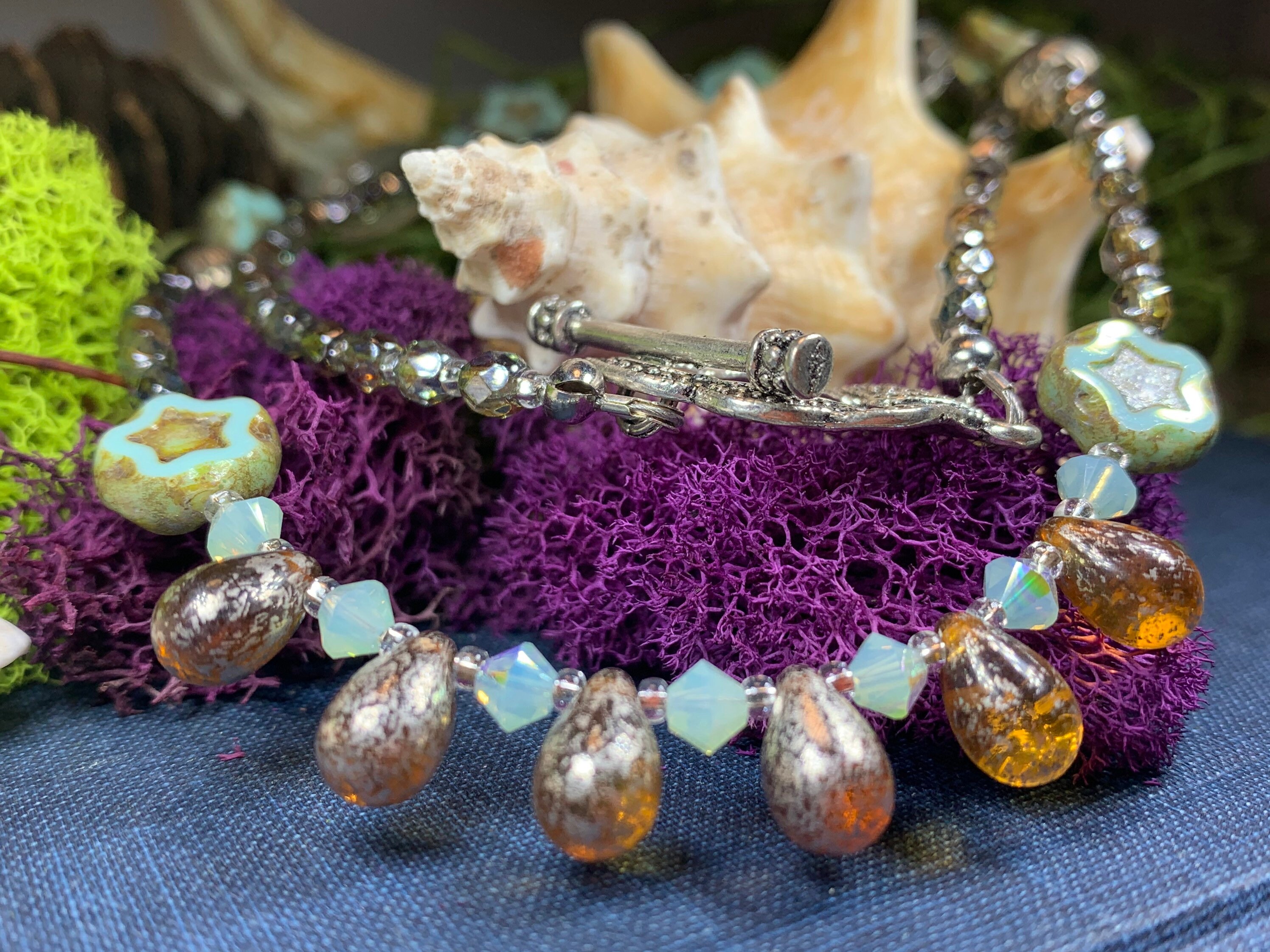 Lotus Dawn Crystal Necklace Gemstone Jewelry Boho Jewelry Etsy UK