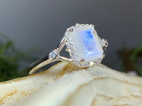 Buy Moonstone Ring, Promise Ring, Moonstone Engagement Ring, Anniversary  Gift, Wiccan Jewelry, Boho Ring, Mom Gift, Wife Gift, Cocktail Ring Online  in India - Etsy
