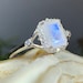 Moonstone Ring, Opal Promise Ring, Engagement Ring, Rose Quartz Ring, Anniversary Gift, Wiccan Jewelry, Boho Statement Ring, Cocktail Ring 