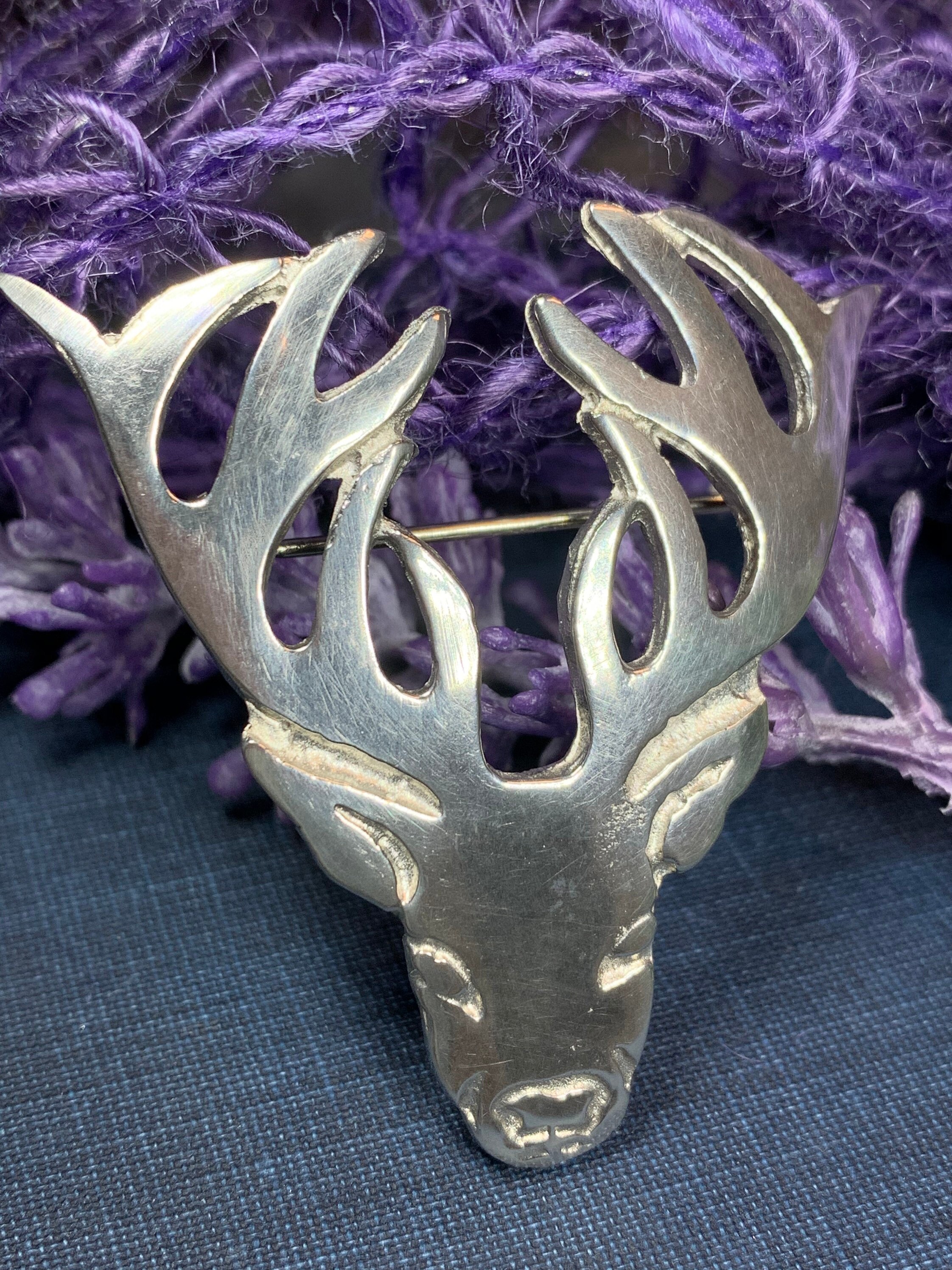 Stag Brooch, Scotland Jewelry, Stag Pin, Kilt Pin, Celtic Pin, Animal