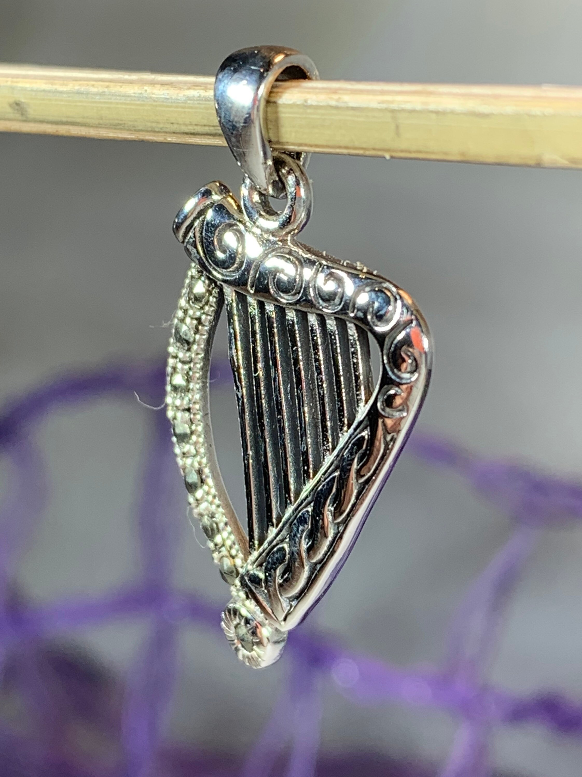 Harp Necklace, Irish Jewelry, Celtic Jewelry, Music Gift, Ireland Gift