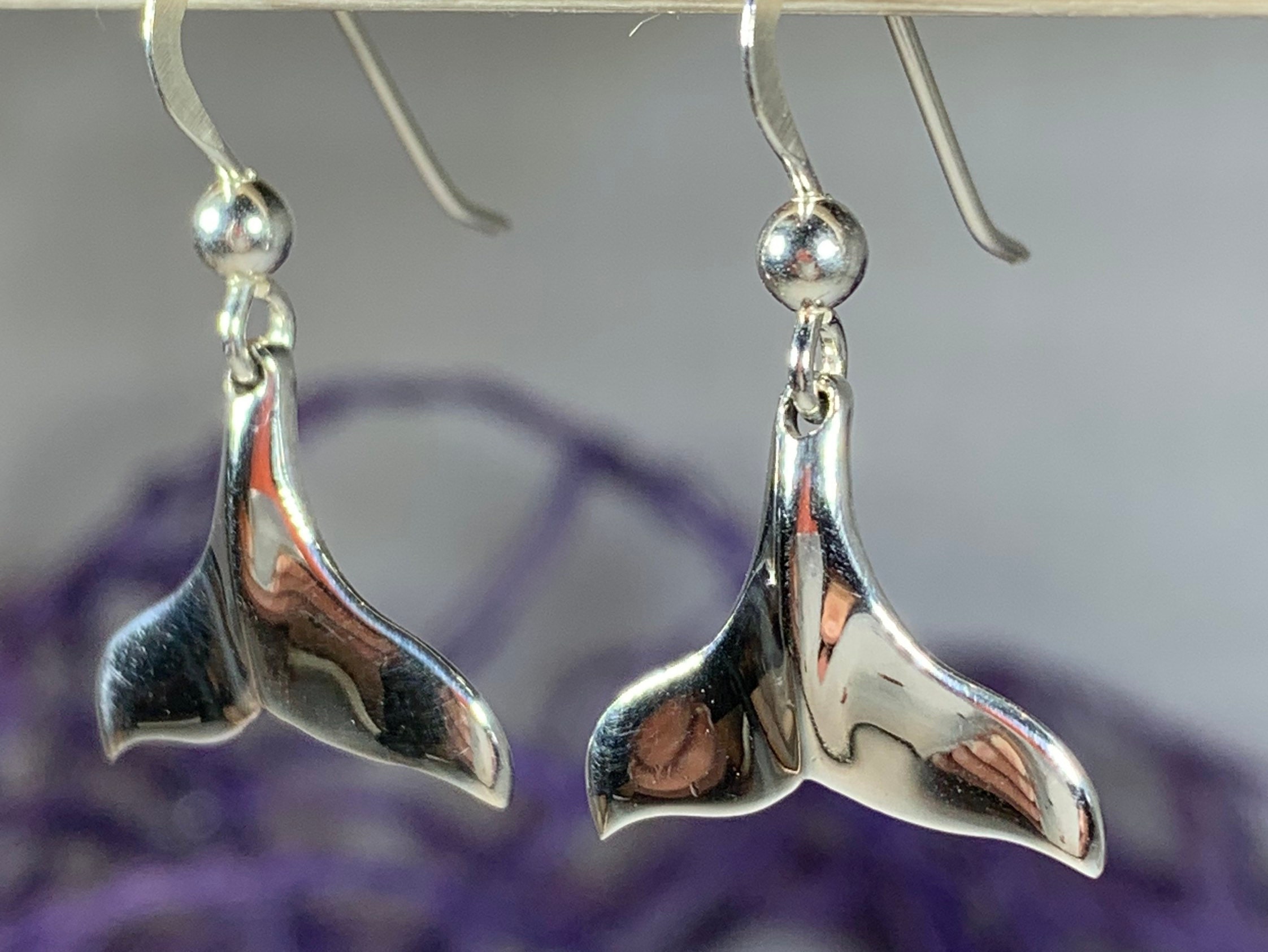 Whale Tail Earrings, Nautical Jewelry, Sea Jewelry, Whale