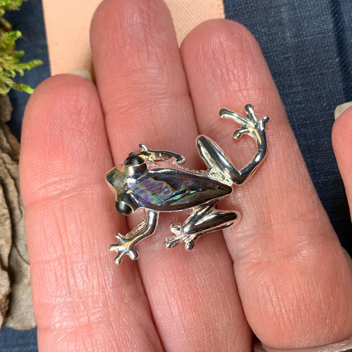 Frog Necklace Tree Frog Jewelry Nature Jewelry Abalone Etsy