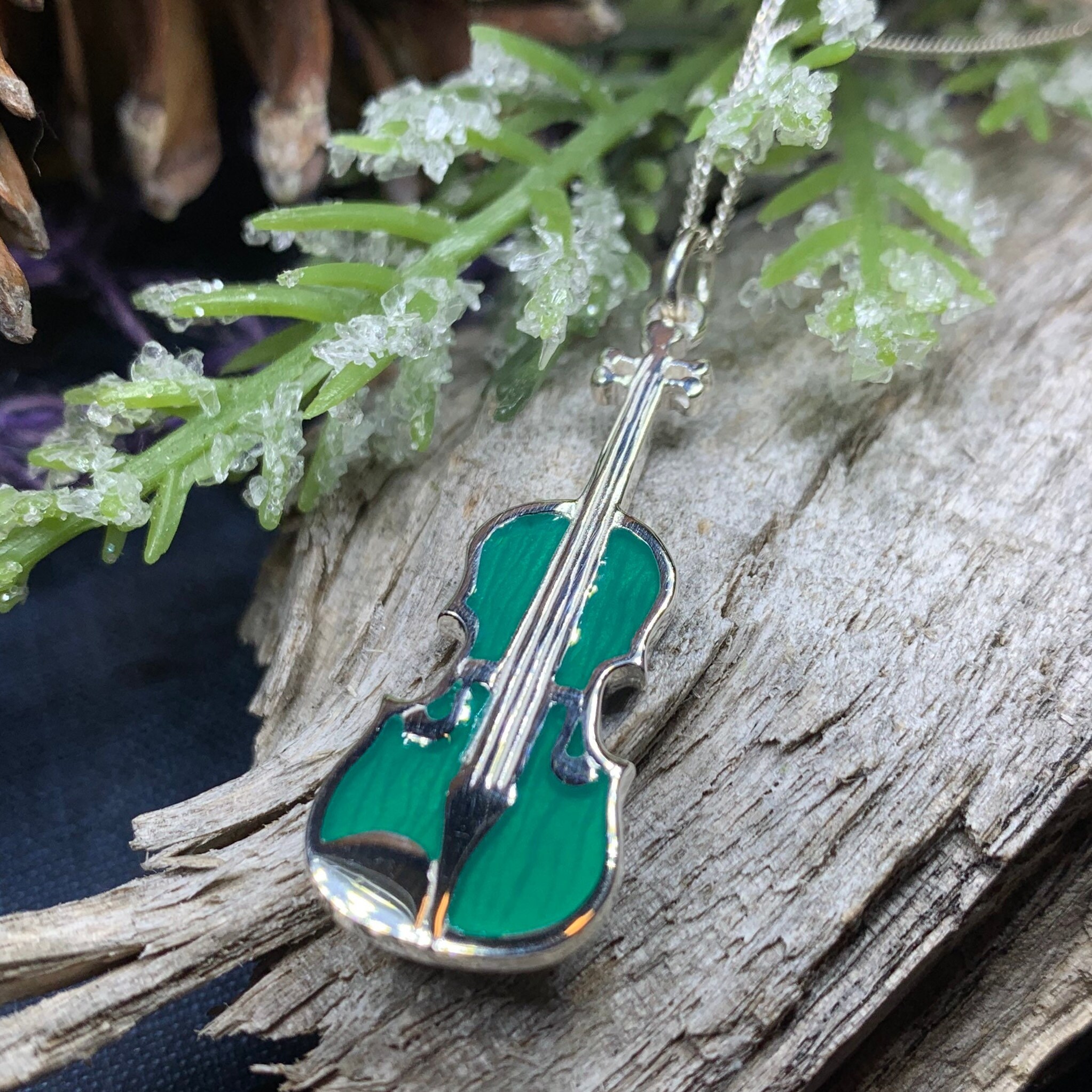 Jewelry: Fiddleheads Handmade Violin Charm Bracelet (#1 Silver) -   Fiddleheads Violin Studio