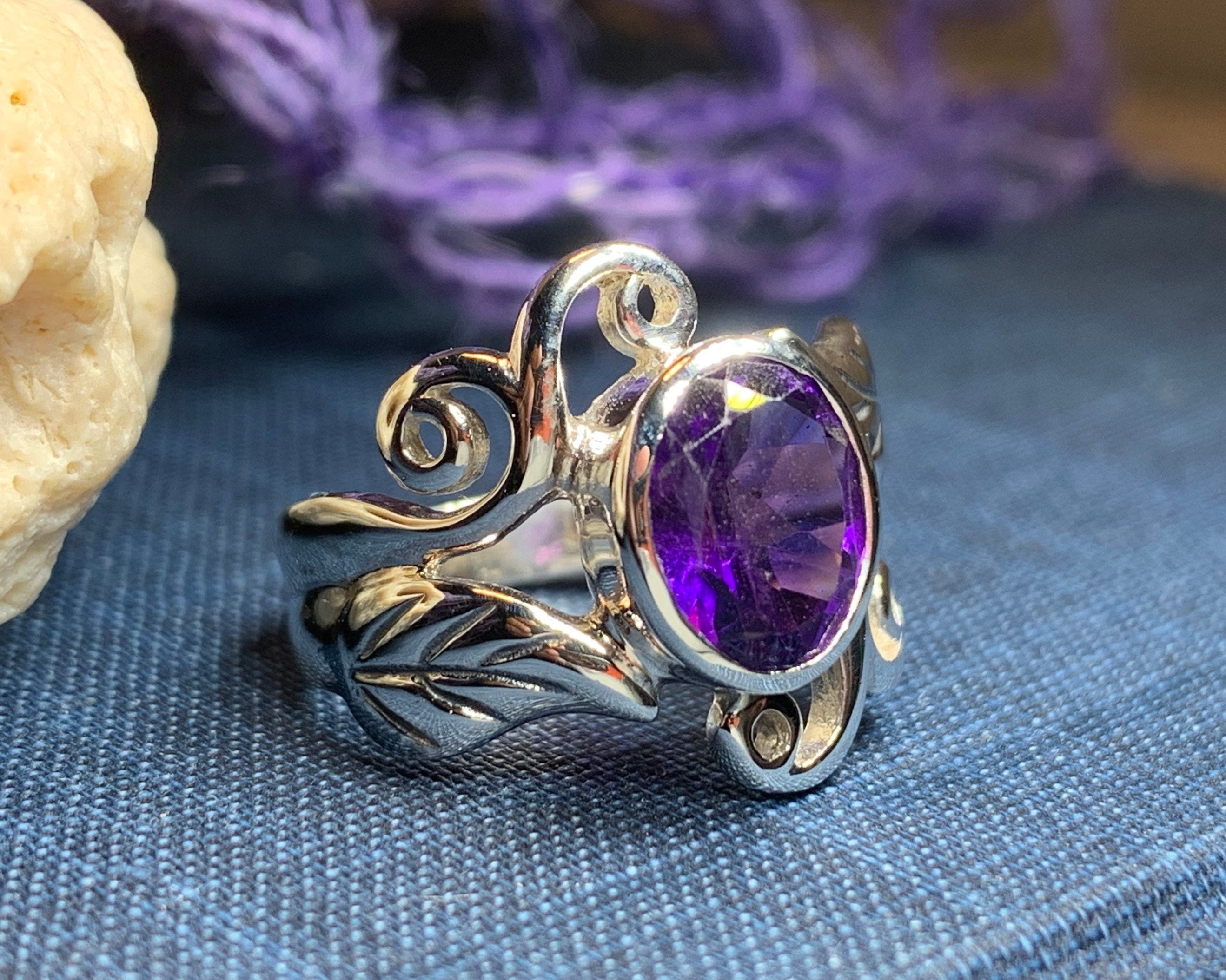 Celtic Filigree Ring Gemstone Jewelry Statement Ring Garnet | Etsy