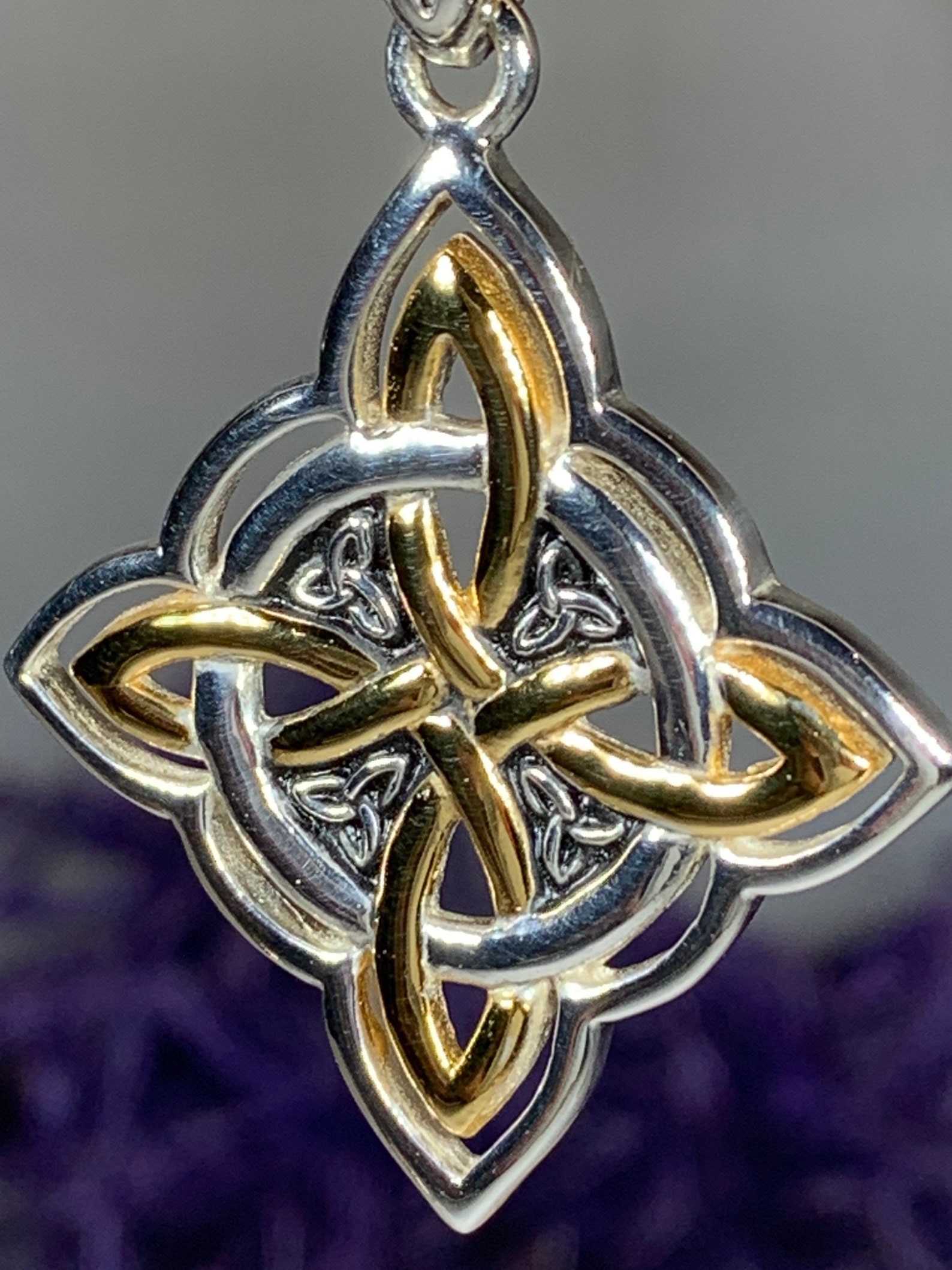 Quaternary Knot Necklace Celtic Knot Necklace Irish Jewelry Etsy