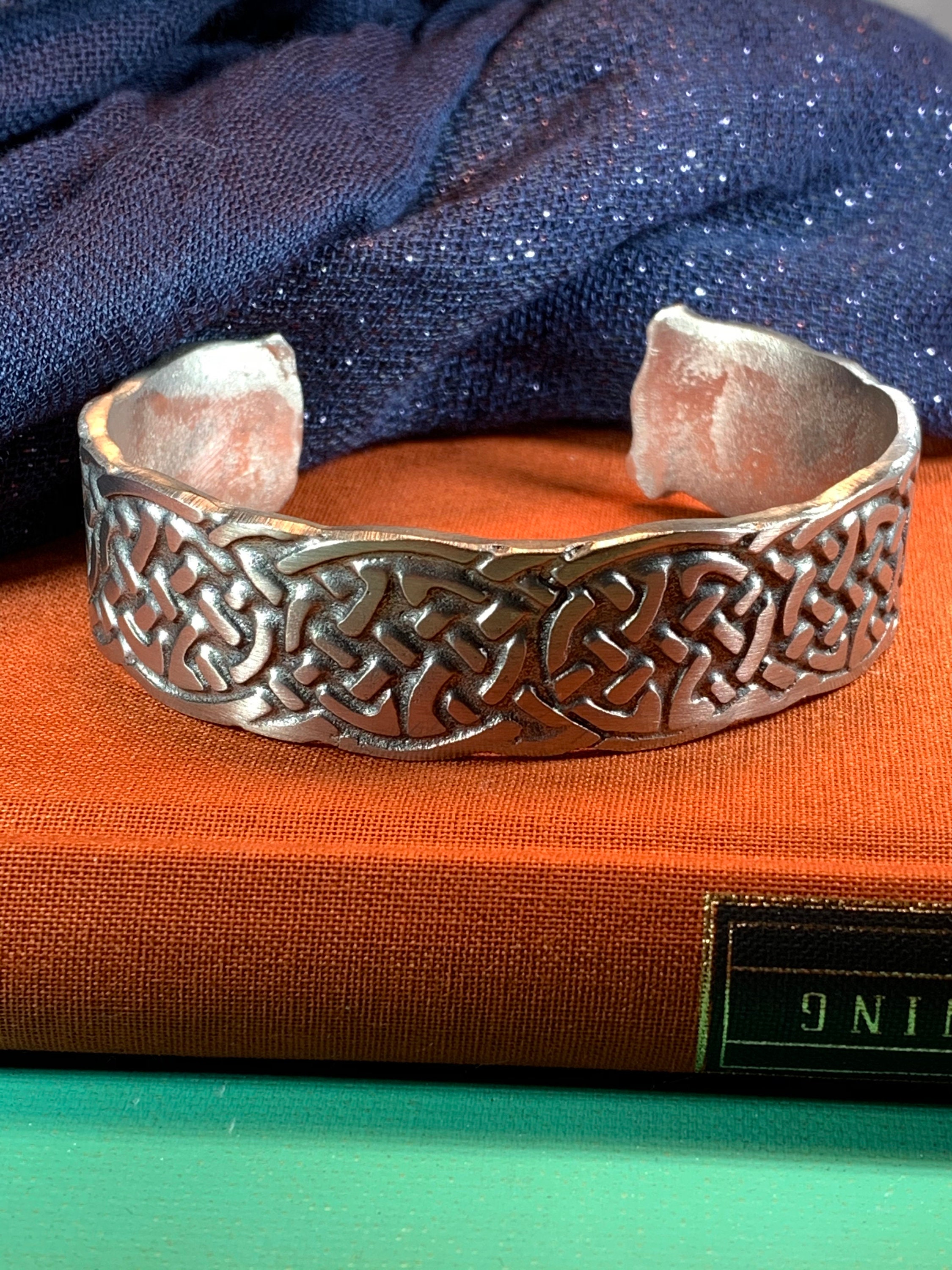 Celtic Knot Pewter Bracelet, Celtic Jewelry, Bangle Bracelet, Scotland