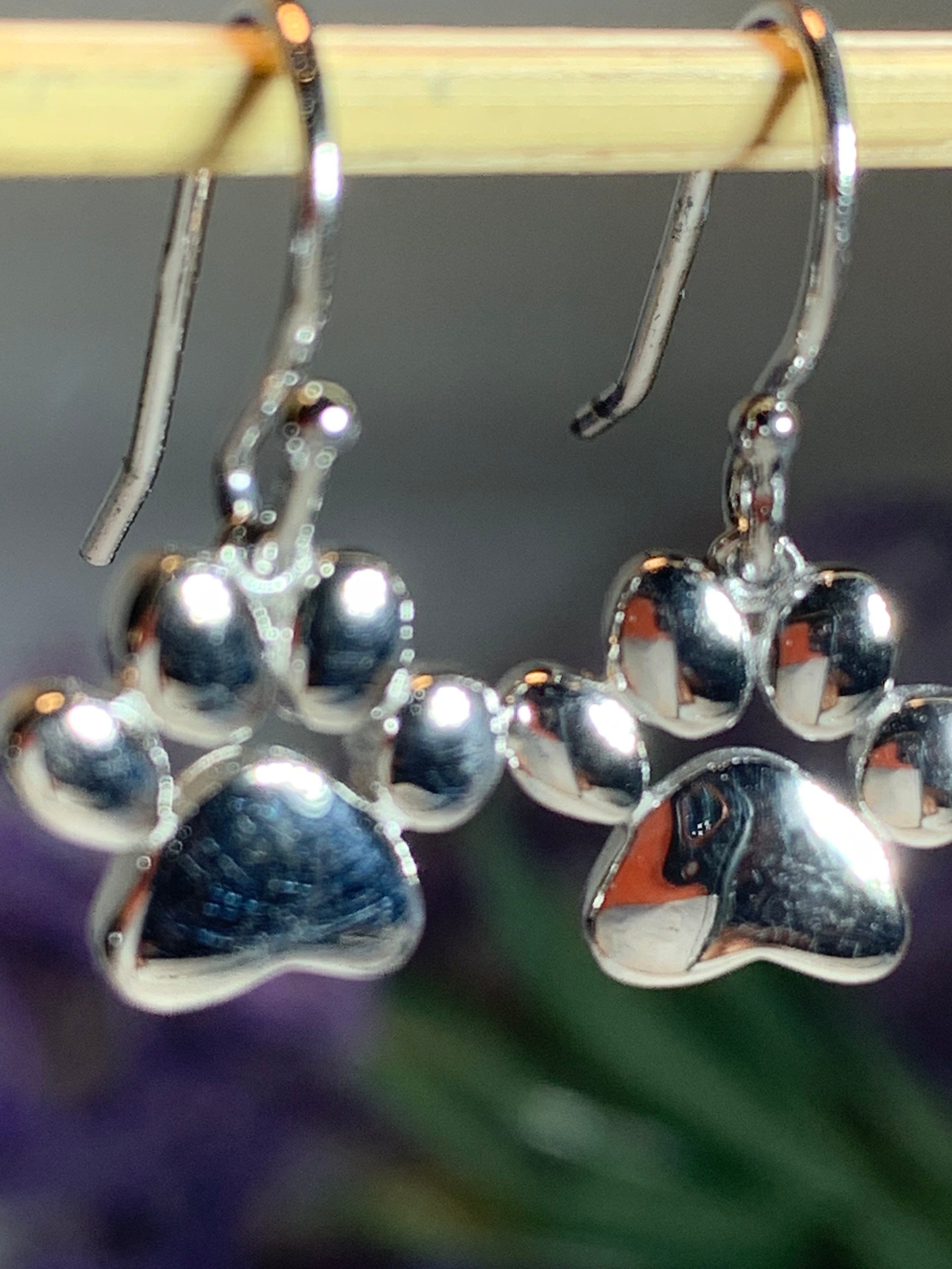 Dog Paw Print Earrings, Dog Lover Jewelry, Gift for Her, New Dog Gift