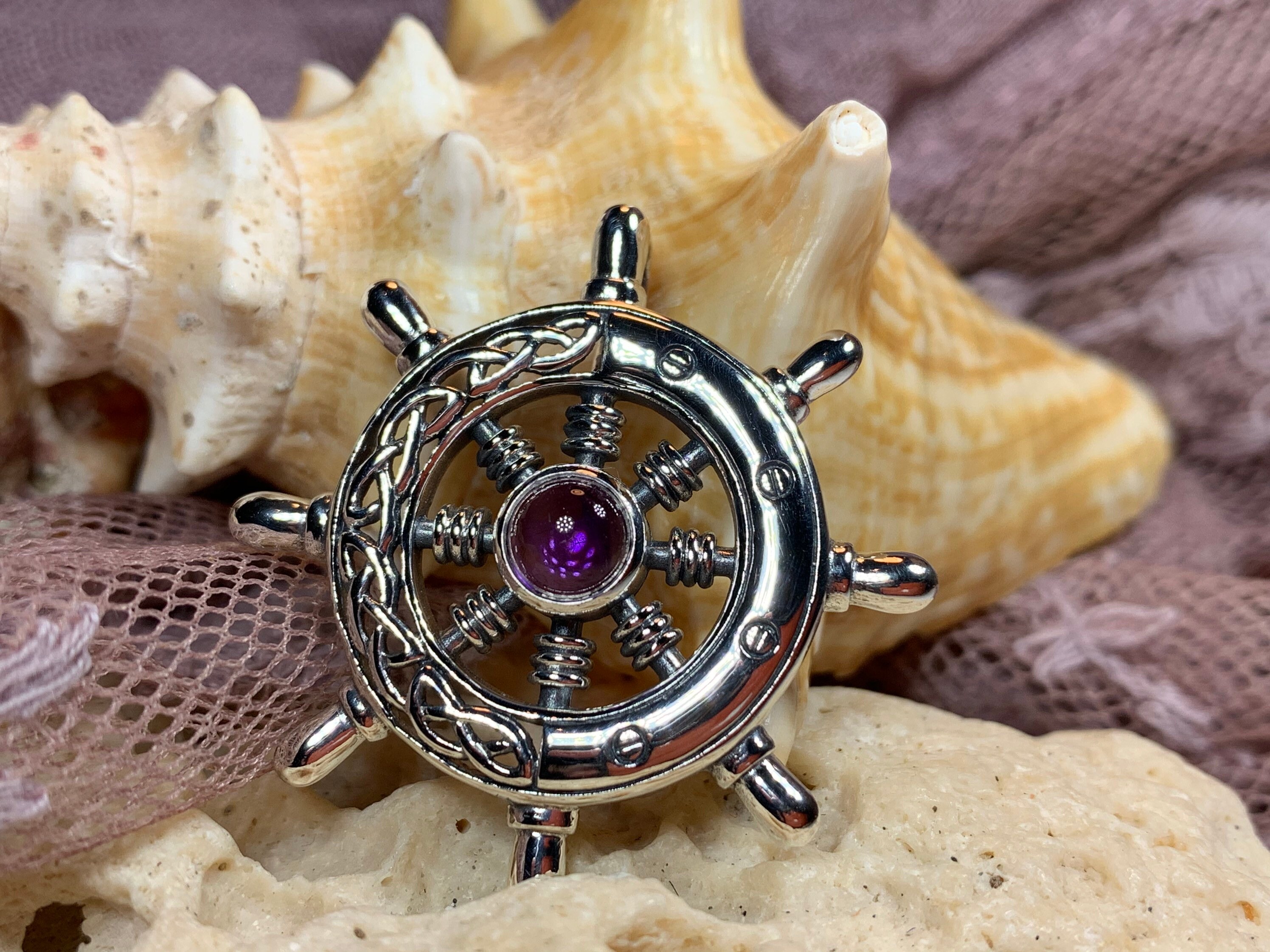 Anchor Necklace, Nautical Jewelry, Ship's Wheel Necklace, Dad Gift