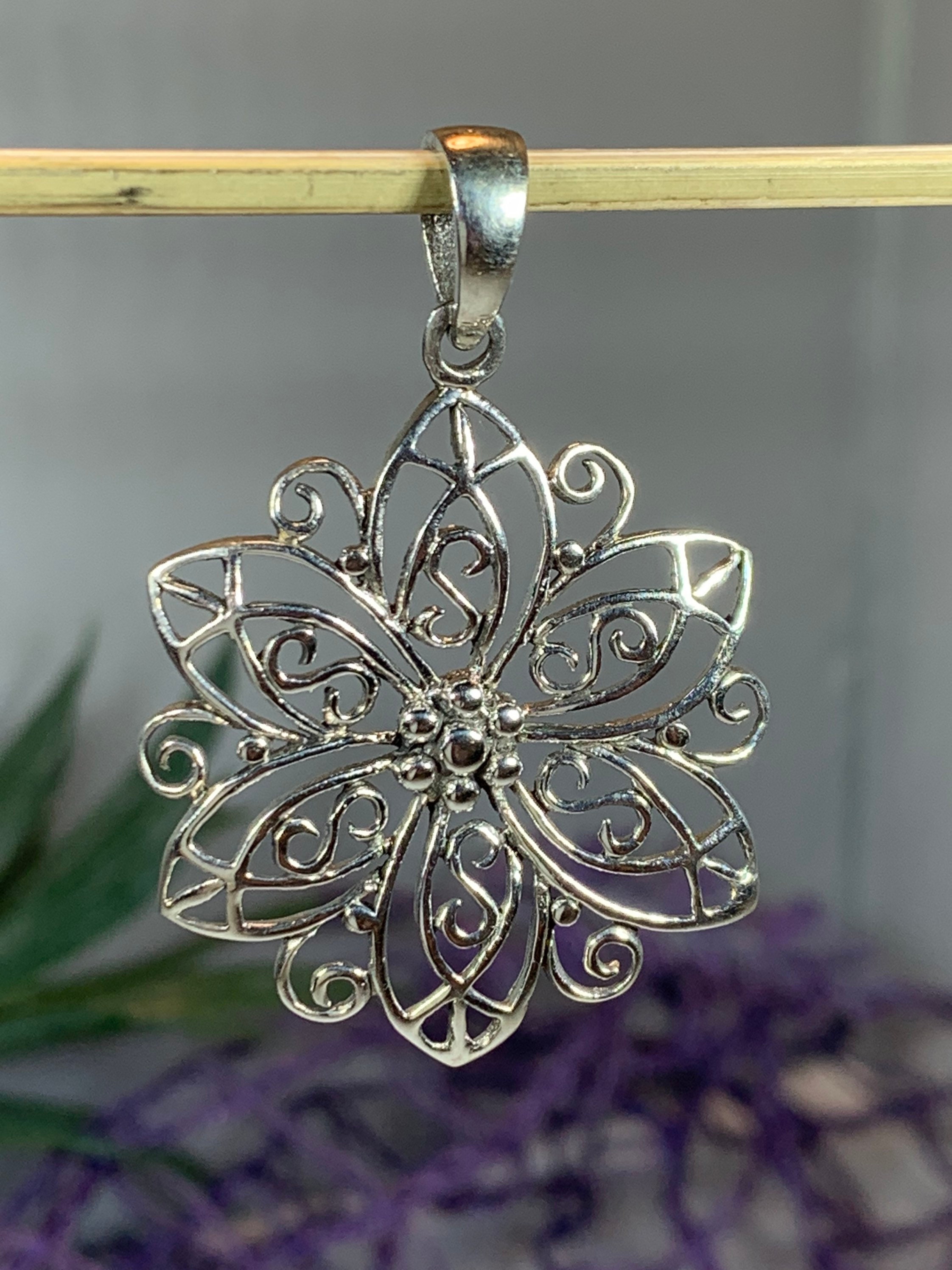 Celtic Knot Necklace, Celtic Jewelry, Celtic Flower Necklace, Nature