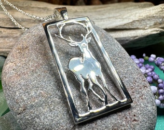 Stag Necklace, Scotland Jewelry, Scottish Stag Pendant, Hunter Gift, Nature Jewelry, Pagan Jewelry, Hunting, Wildlife, Deer Hunter Gift