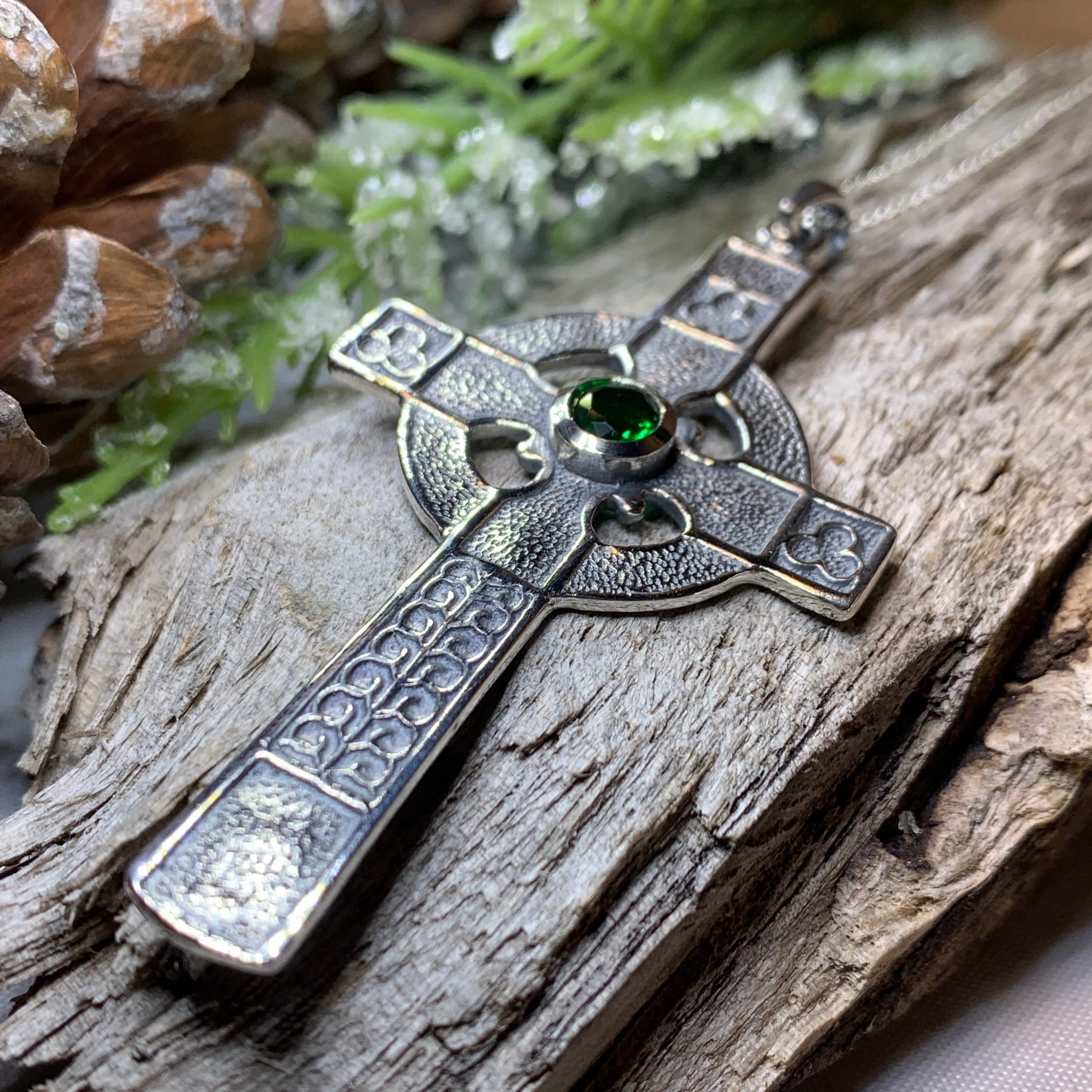 Celtic Cross Necklace Large Cross Pendant Irish Jewelry