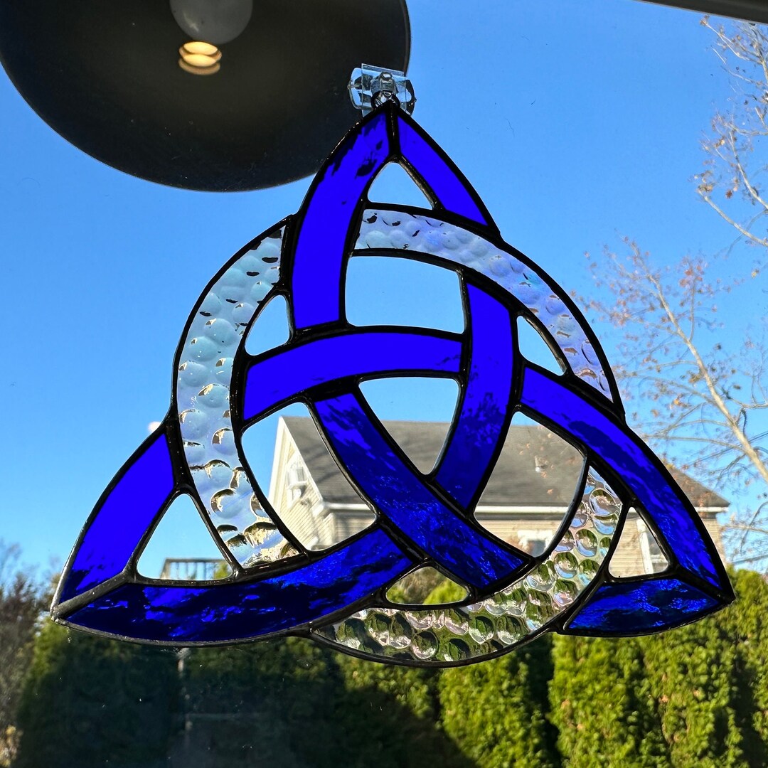 Trinity Knot Wall Decor, Ireland Gift, Stained Glass Celtic Knot, New