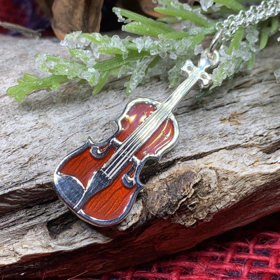 HARMONY BOLA Collier de violoniste en argent sterling collier de violon  cadeaux de musique pour femme fille fille : : Mode