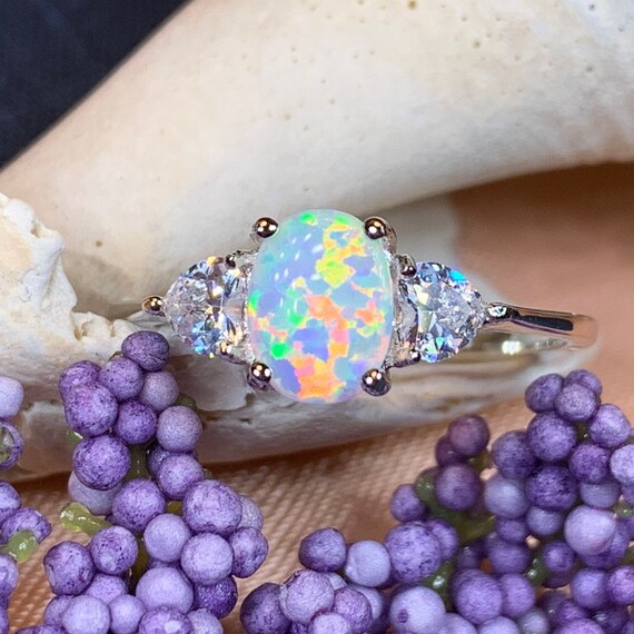 Opal Celtic Ring Celtic Ring Opal Engagement Ring Diamond