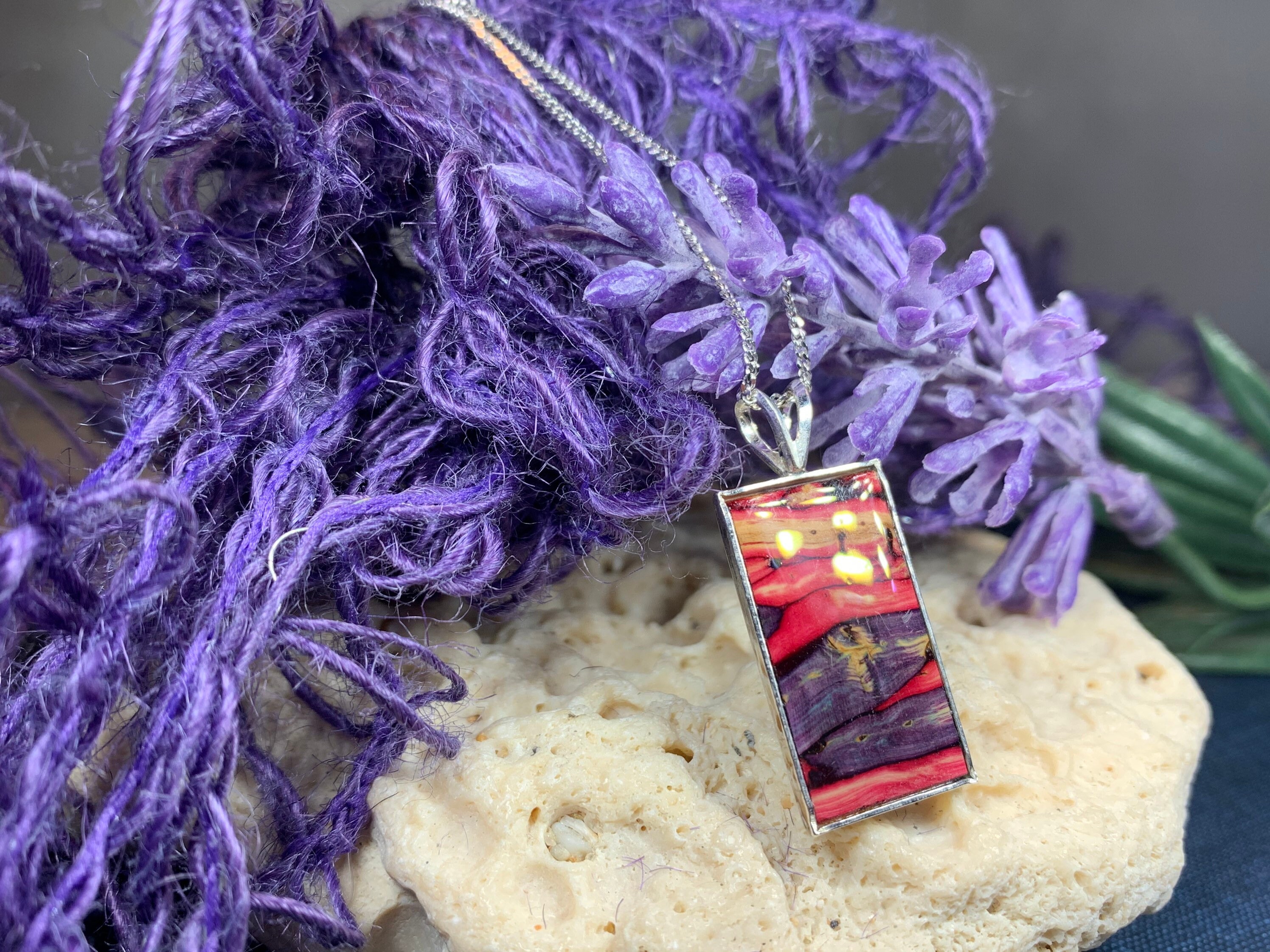 Scottish Highland Necklace, Heather Gem, Scotland Jewelry, Gift for Mom