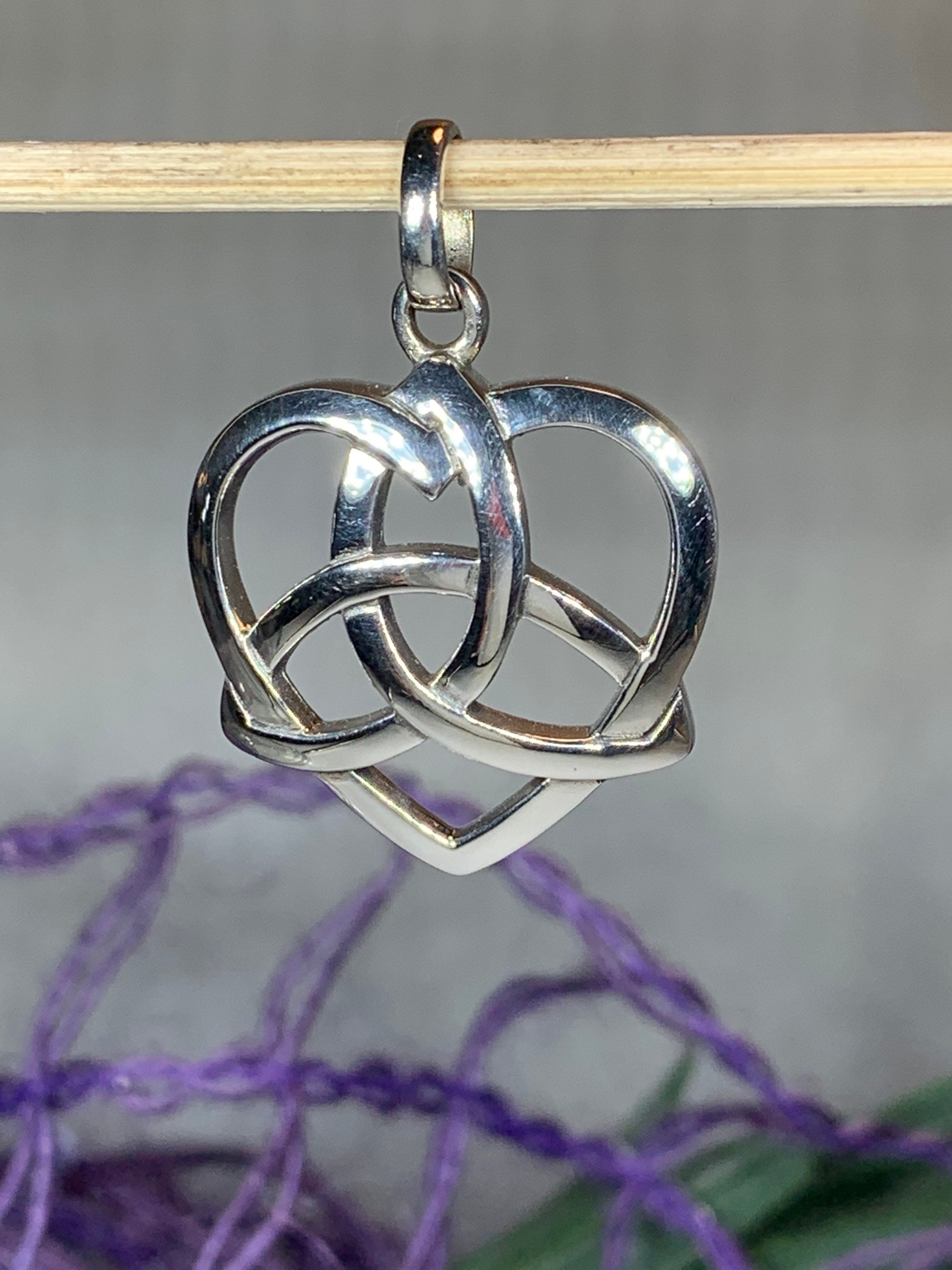 Love Knot Necklace, Celtic Jewelry, Heart Pendant, Wife Gift, Irish
