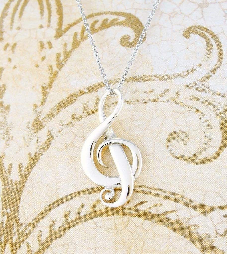 Music Necklace, Music Note Jewelry, Treble Clef Jewelry, Theater