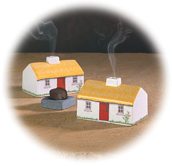 Irish Cottage Incense Burner Irish Gift Irish Turf Peat Etsy