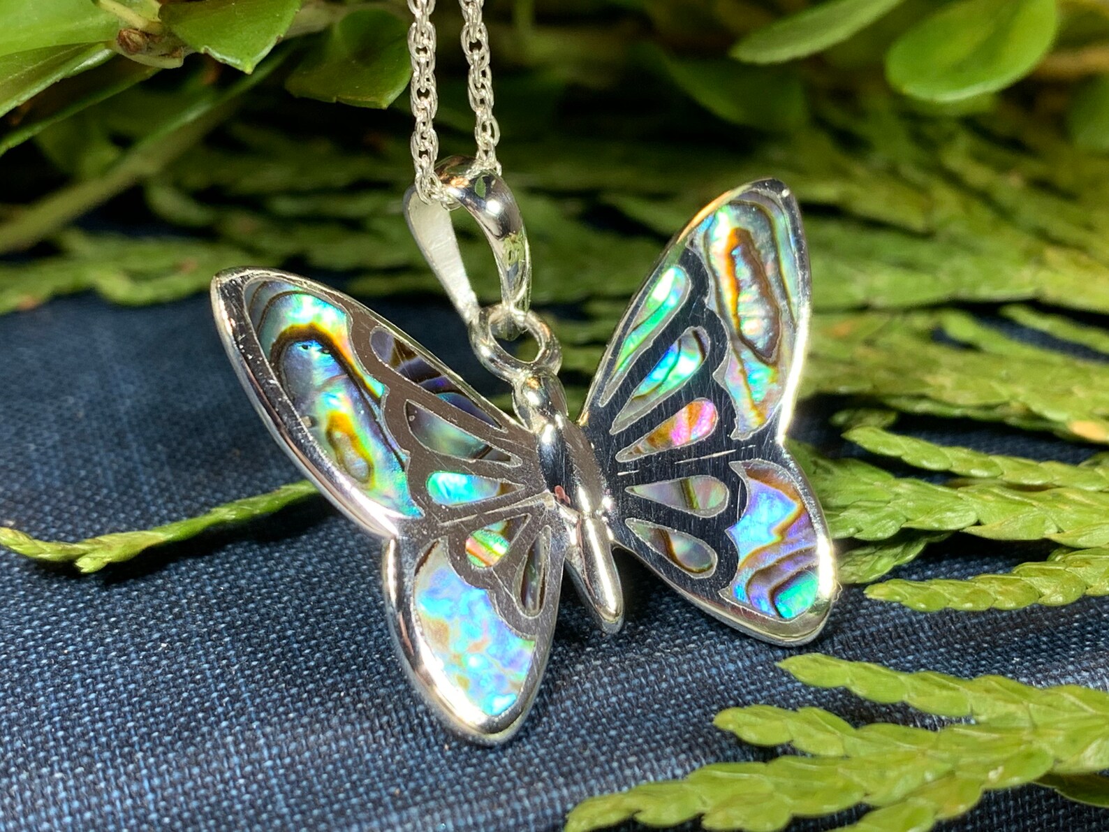 Butterfly Necklace Abalone Jewelry Summer Jewelry New Age Etsy