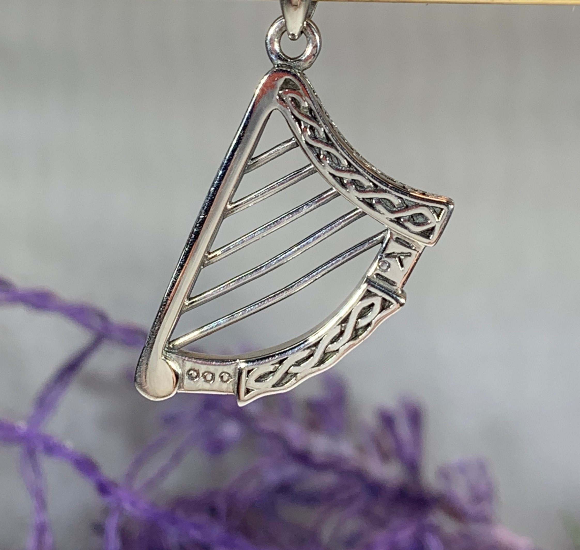 Harp Necklace, Irish Jewelry, Celtic Jewelry, Ireland Gift, Mom Gift