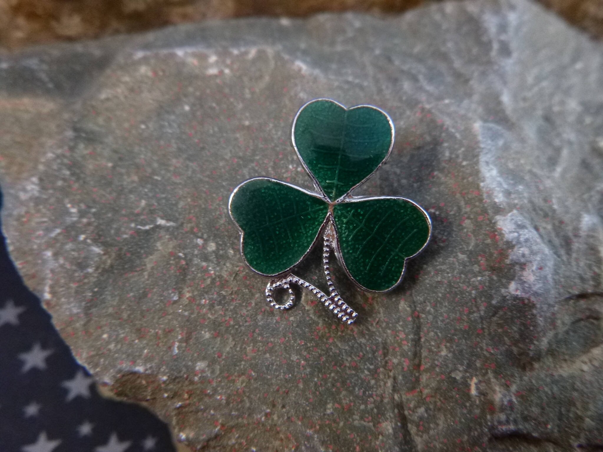 Shamrock Brooch, Clover Pin, Celtic Pin, Irish Pin, Coat Pin, Scarf Pin