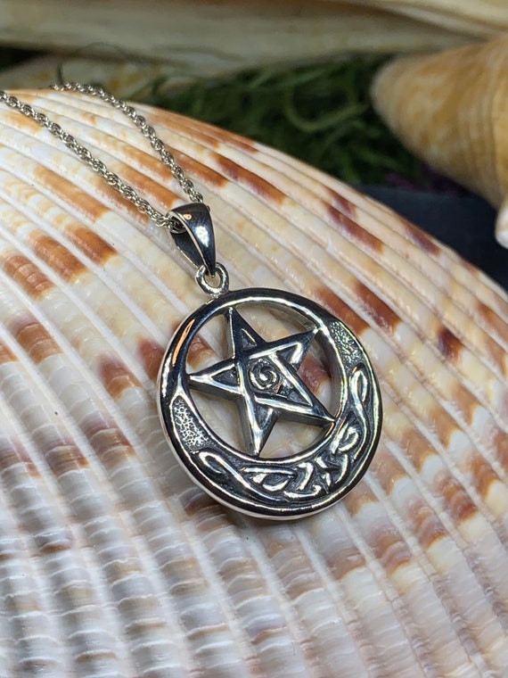 Moon Necklace Celtic Star Necklace 