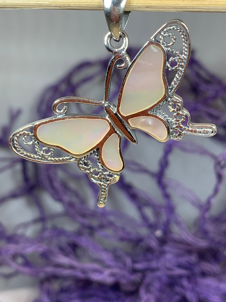 Butterfly Necklace Abalone Jewelry Insect Jewelry Summer Etsy