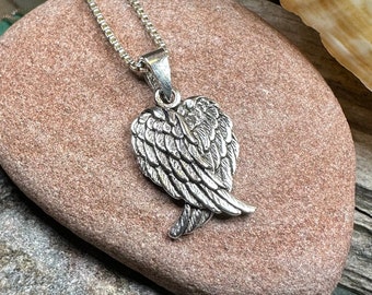 Angel Wings Necklace, Celtic Jewelry, Angel Necklace, Wings Necklace, Bridal Jewelry, Memorial Jewelry, Spiritual Jewelry, Anniversary Gift