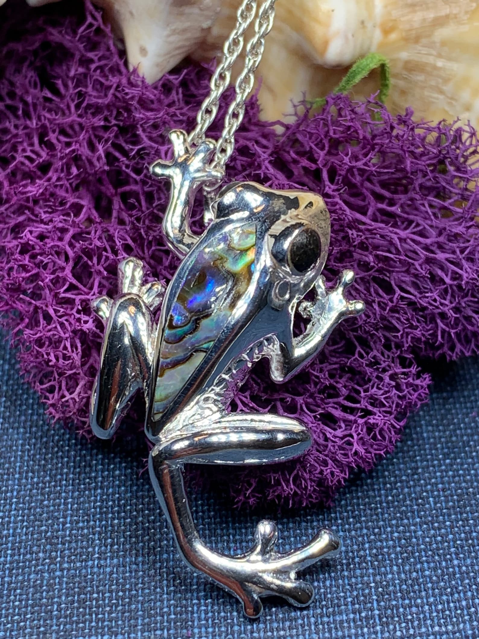 Frog Necklace Tree Frog Jewelry Nature Jewelry Abalone Etsy