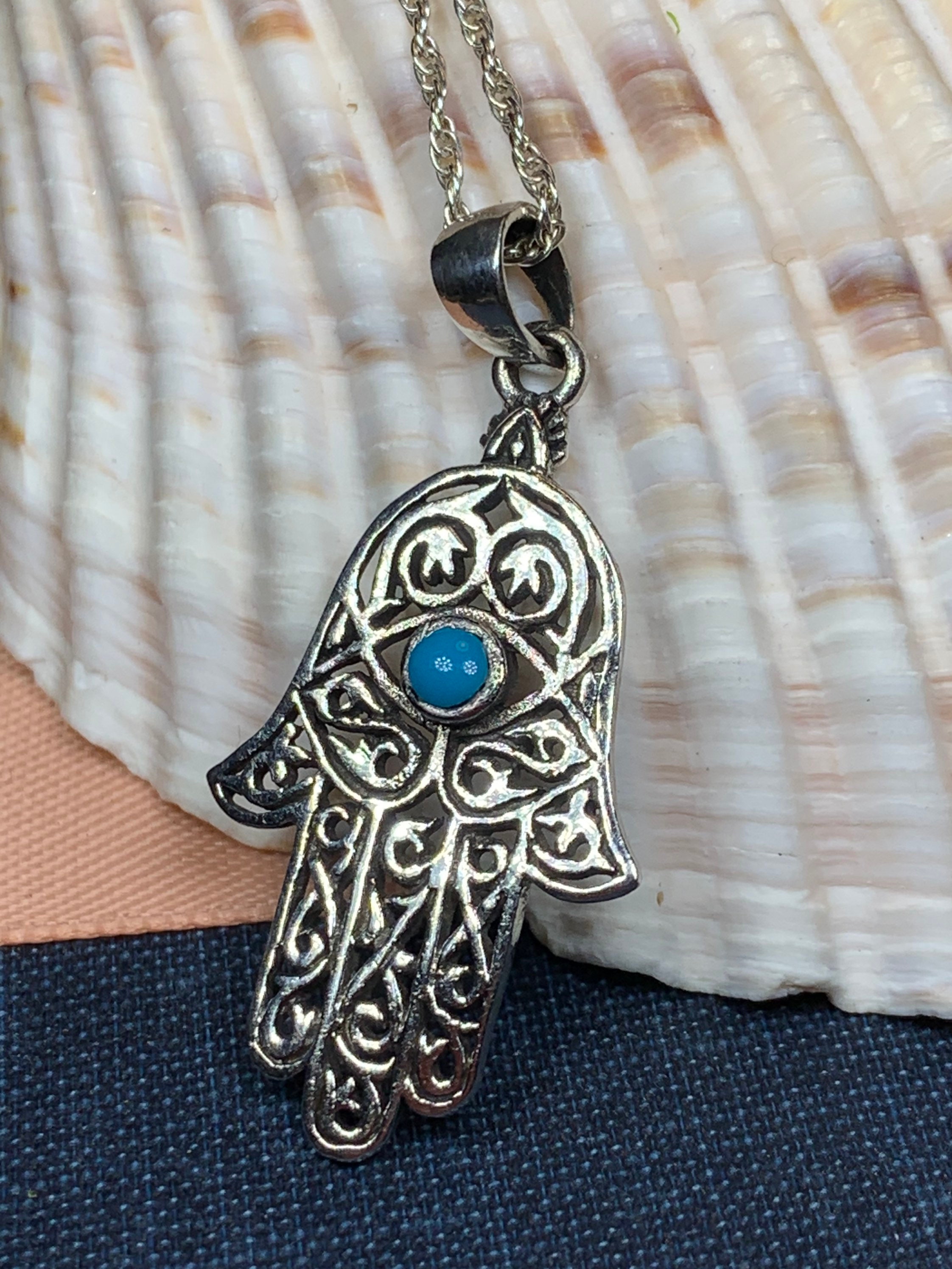Hamsa Hand Necklace Celtic Jewelry Evil Eye Jewelry Hand | Etsy