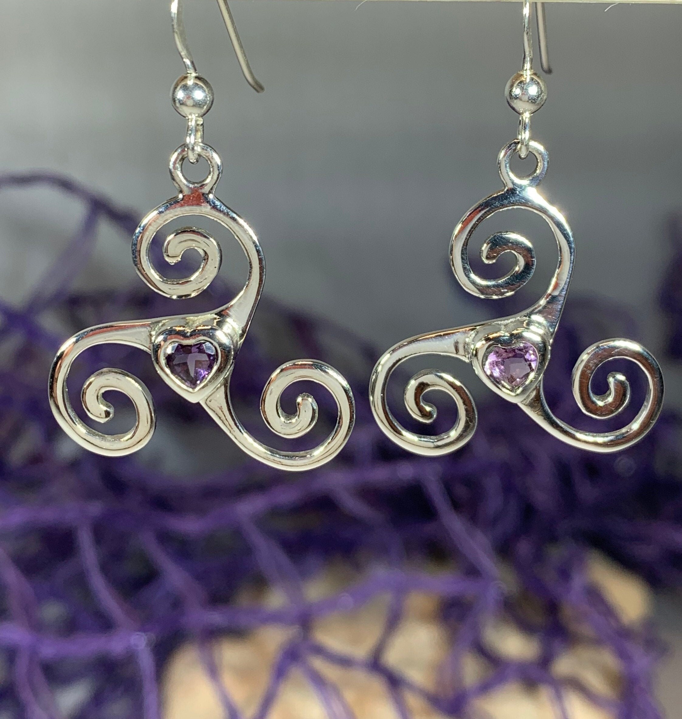 Triple Spiral Earrings, Celtic Jewelry, Irish Jewelry, Celtic Knot