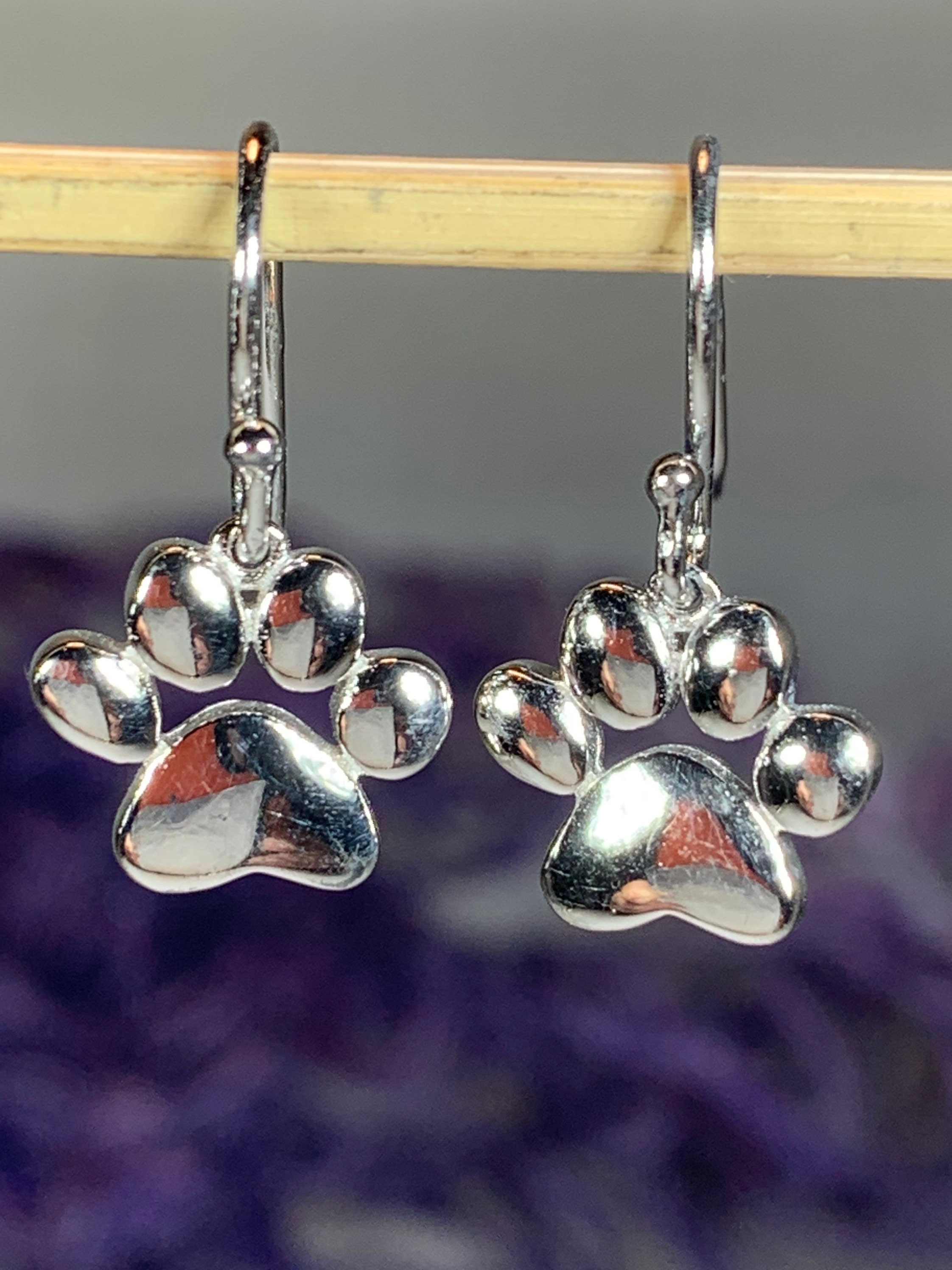 Dog Paw Print Earrings, Dog Lover Jewelry, Gift for Her, New Dog Gift