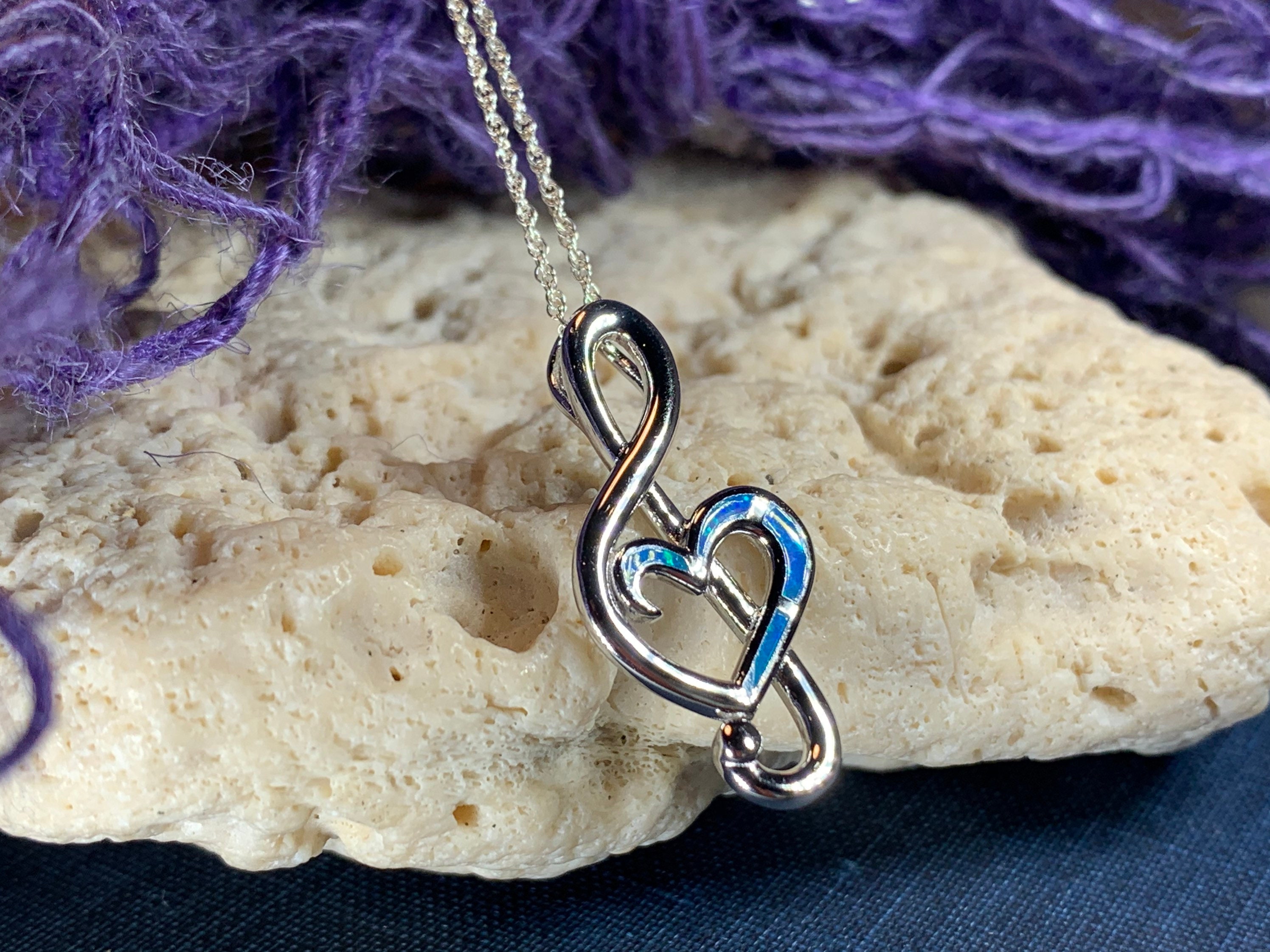 Music Necklace, Music Note Jewelry, Treble Clef Jewelry, Theater