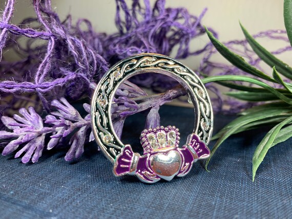 Bride Gift Irish Jewelry Celtic Pin Wedding Jewelry Claddagh Pin Irish Jewelry Girlfriend Gift Claddagh Jewelry Celtic Brooch