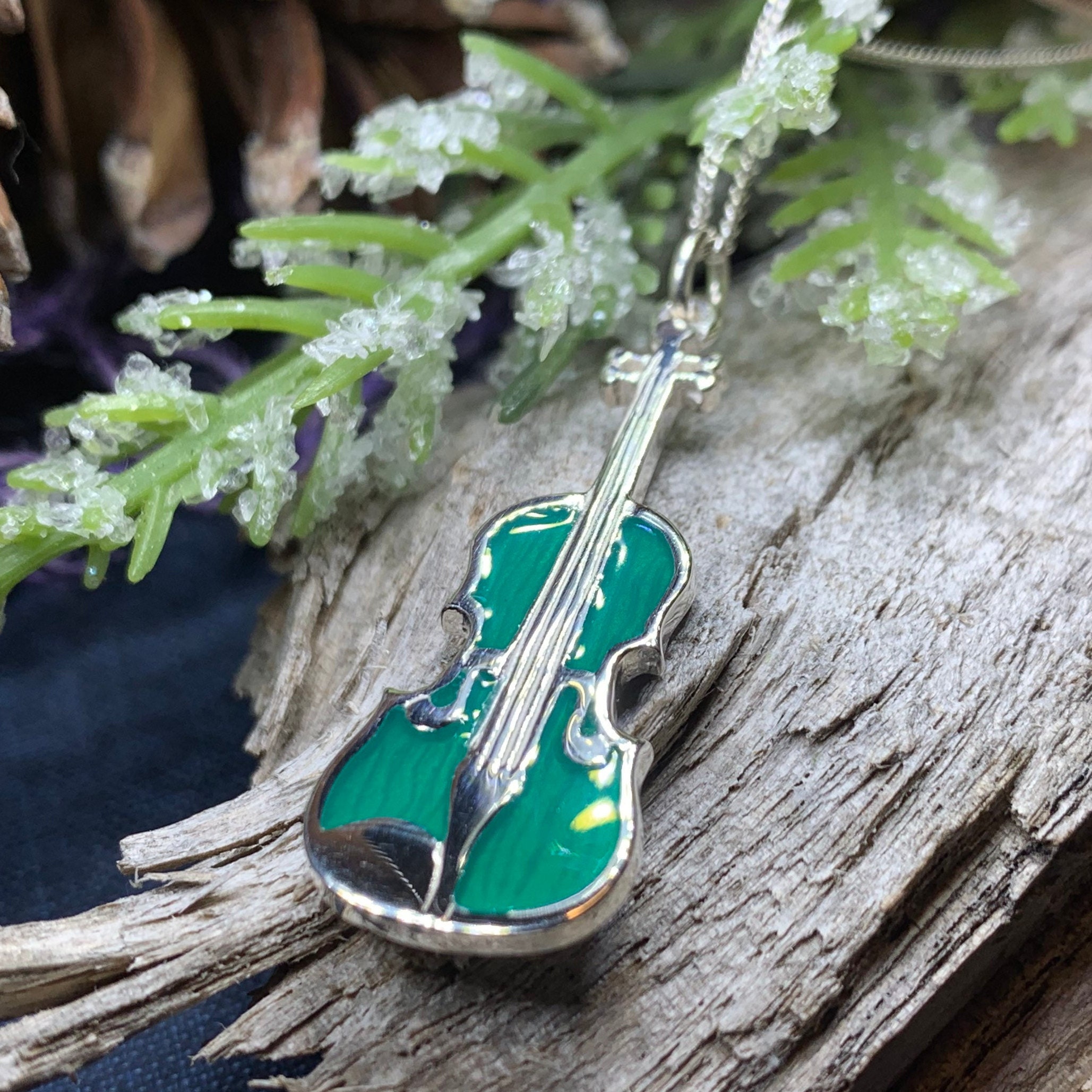 HARMONY BOLA Collier de violoniste en argent sterling collier de violon  cadeaux de musique pour femme fille fille : : Mode