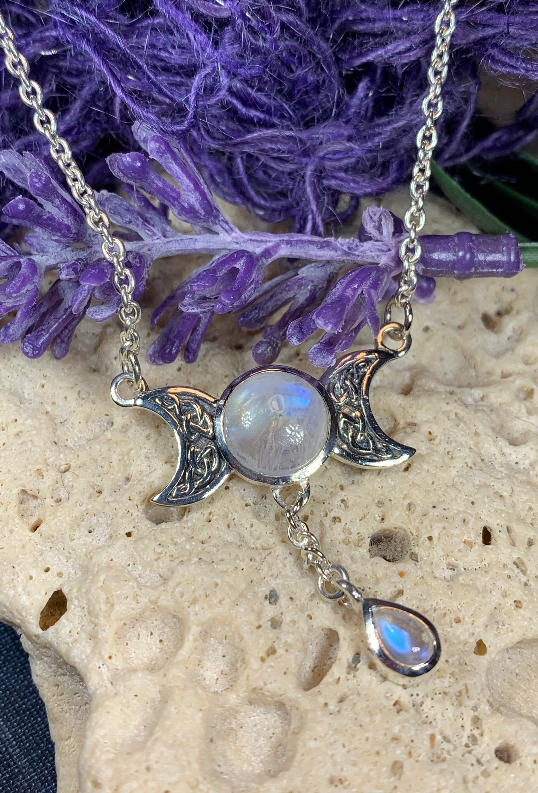 Moon Necklace, Celtic Jewelry, Celestial Jewelry, Crescent