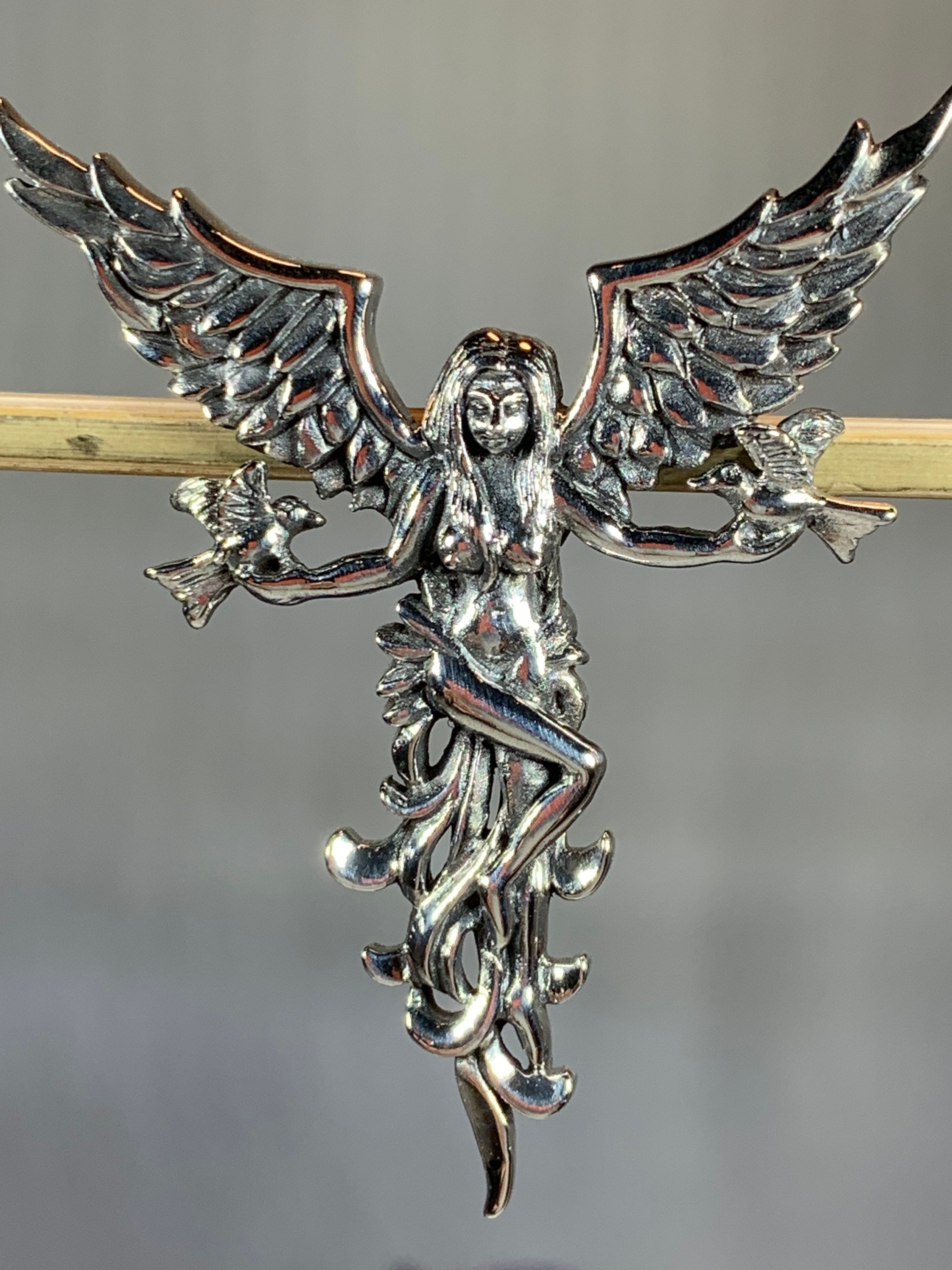 Angel Necklace, Spiritual Jewelry, Inspirational Gift, Dove Necklace