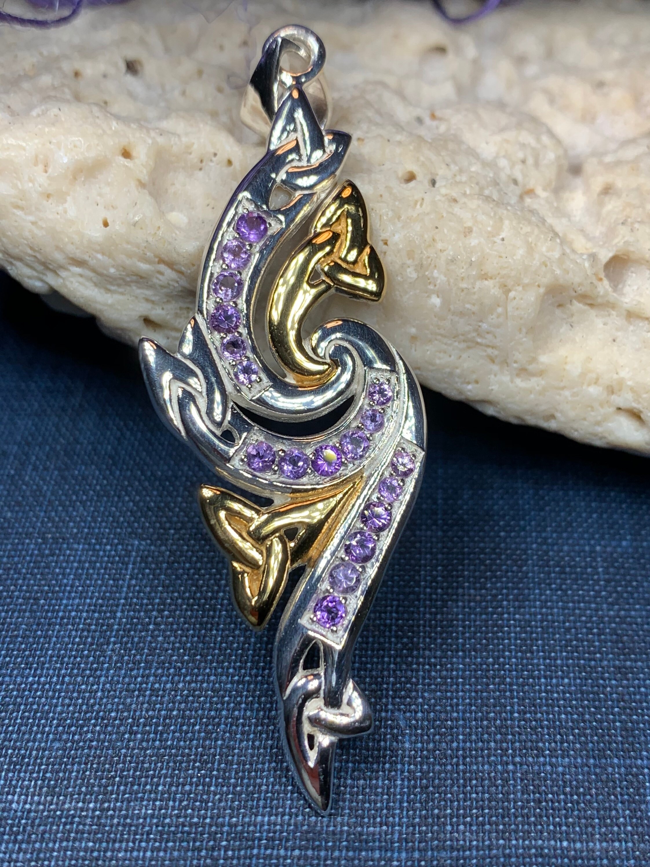 Mystic Trinity Knot Necklace, Irish Jewelry, Celtic Jewelry, Celtic