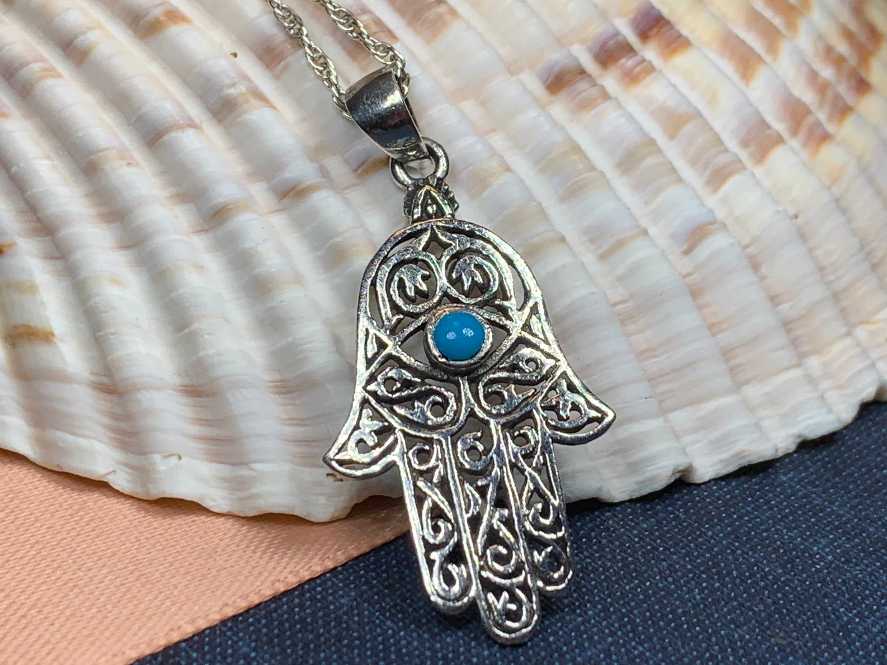 Hamsa Hand Necklace Celtic Jewelry Evil Eye Jewelry Hand | Etsy