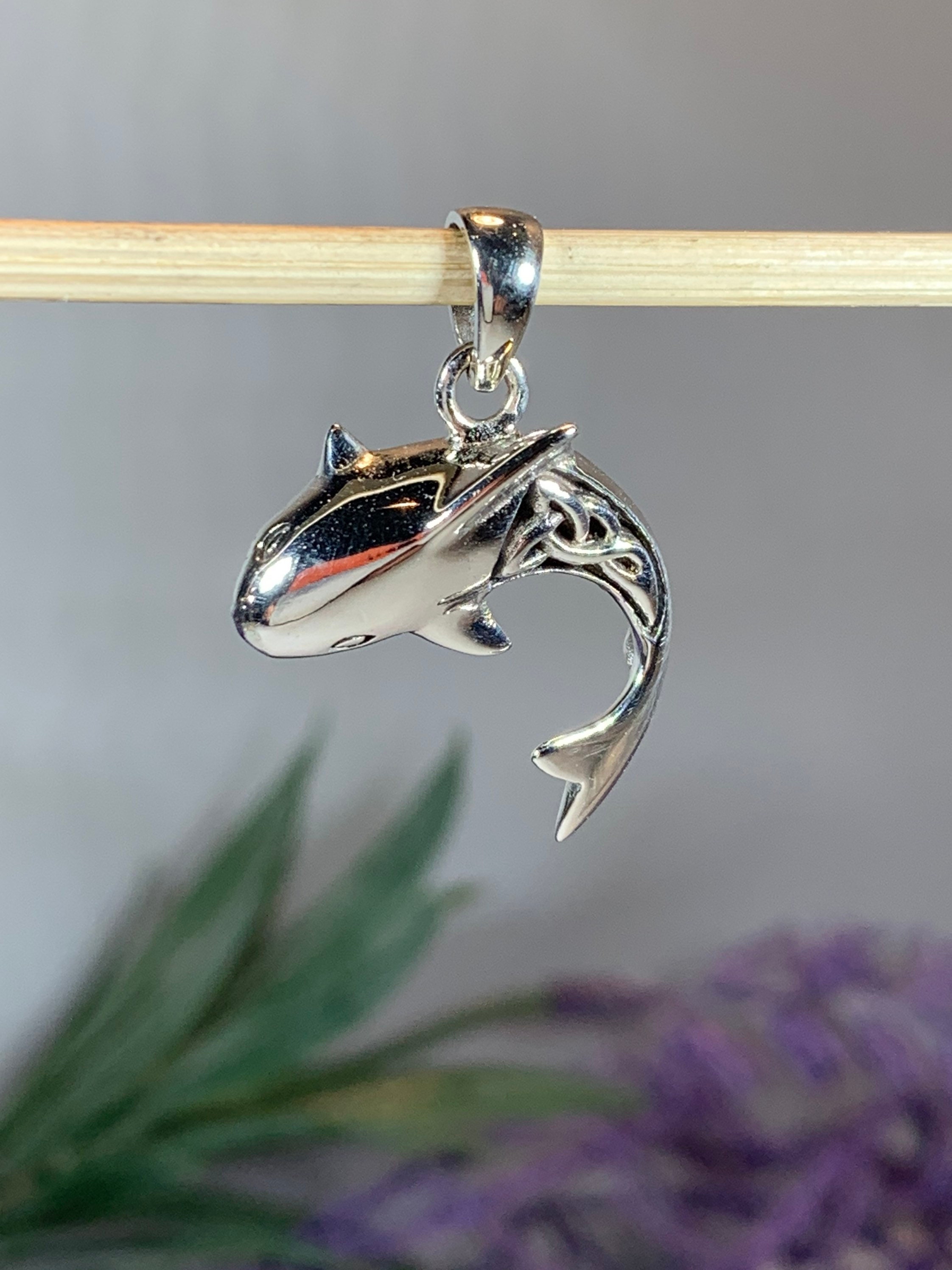 Shark Necklace, Celtic Jewelry, Celtic Shark Pendant, Irish Jewelry