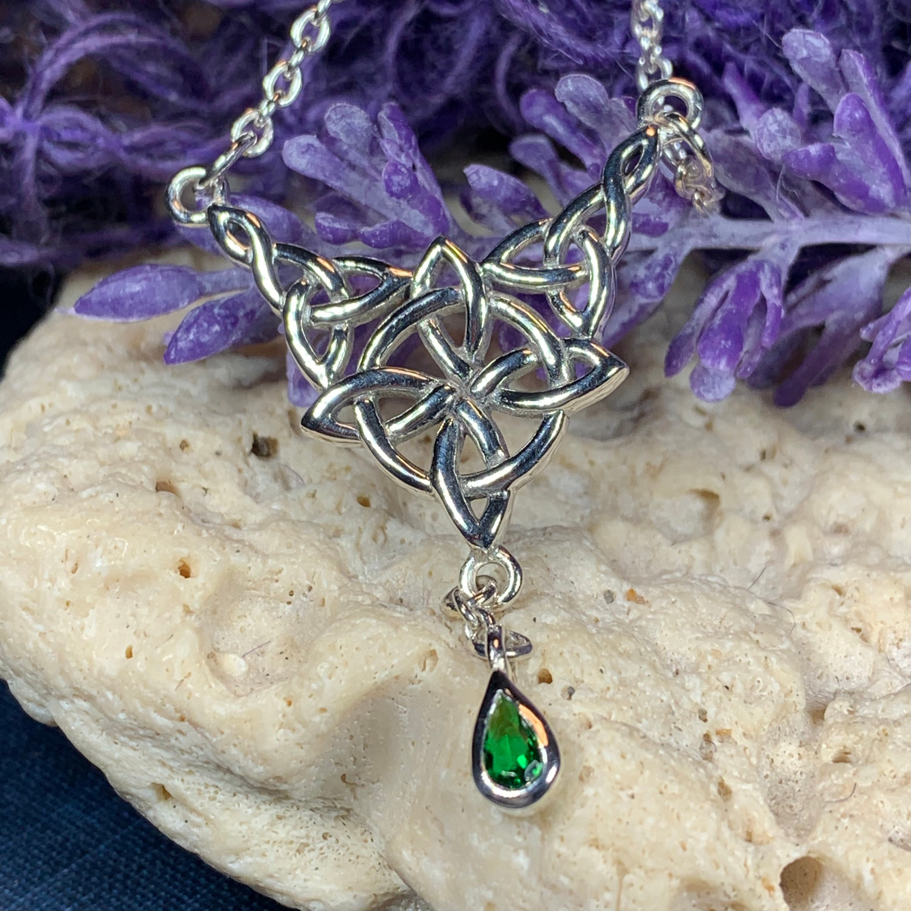 Compass Necklace, Celtic Knot Necklace, Outlander Jewelry, Trinity Knot