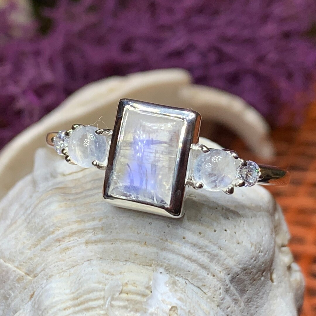 Thistle and clearance oak moonstone ring