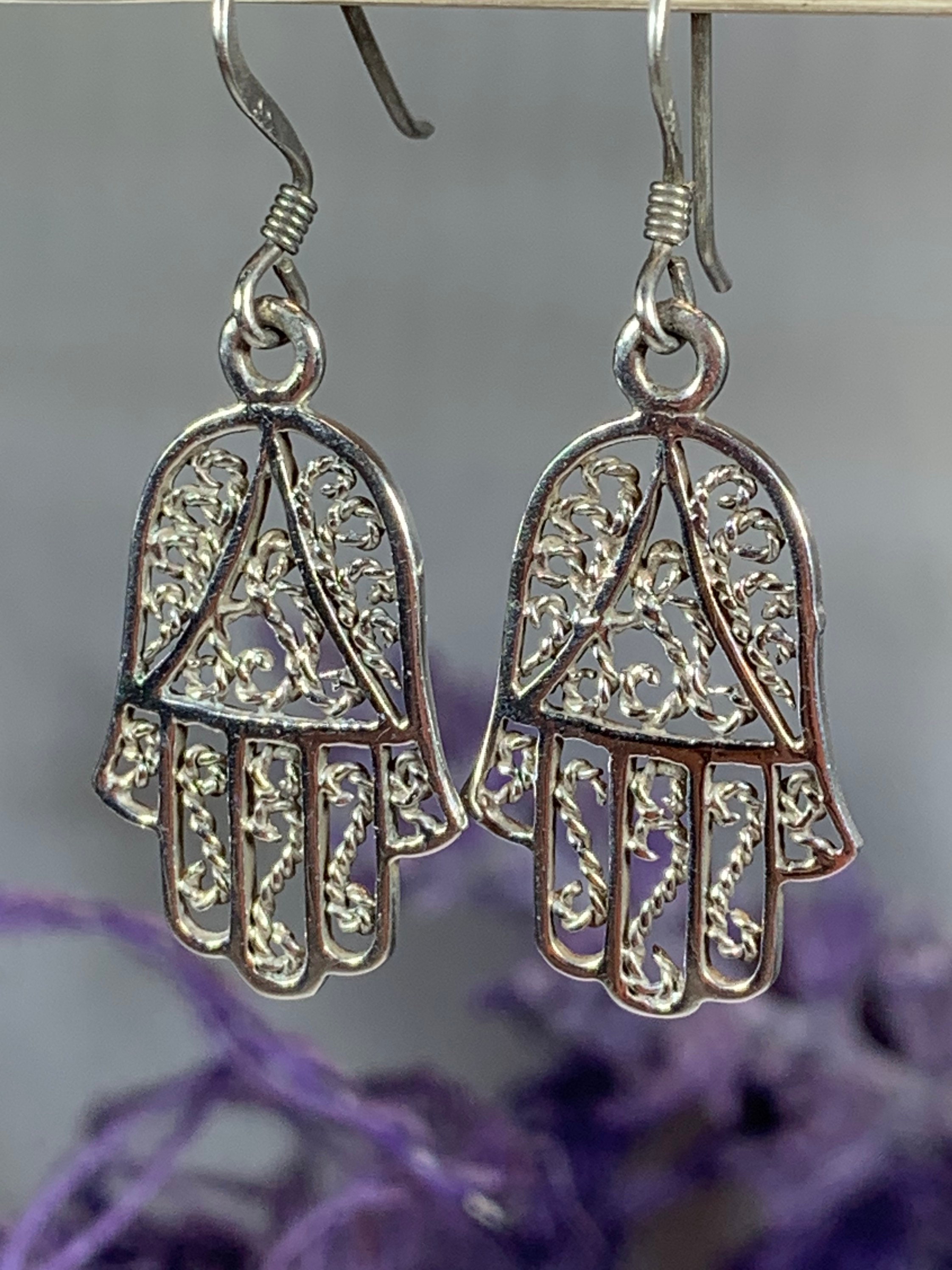 Hamsa Hand Earrings, Celtic Jewelry, Celtic Knot Jewelry, Wiccan ...