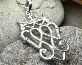 Luckenbooth Necklace, Scotland Jewelry, Outlander Jewelry, Silver Bride Jewelry, Thistle Pendant, Mom Gift, Anniversary Gift, Celtic Pendant
