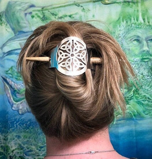 Trinity Knot Hair Slide Celtic Hair Barrette Triquetra Barrette