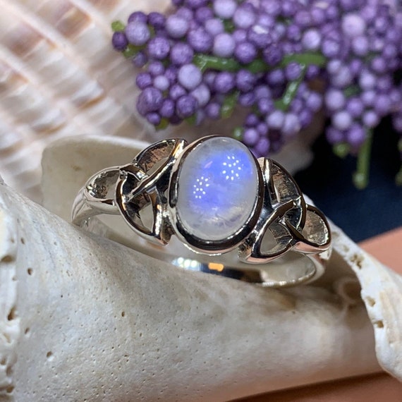 Celtic Knot Ring Moonstone Ring Celtic Ring Irish Jewelry